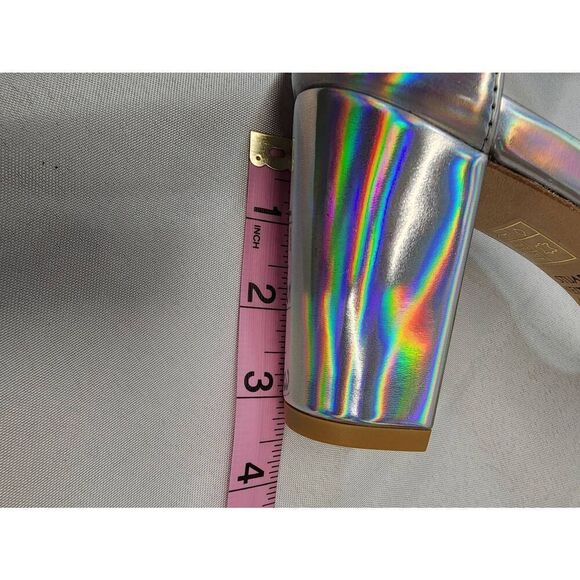 Stuart Weitzman Size 6 Nudist Block 75 Iridescent Ankle-Strap Sandals Block Heel - Picture 8 of 10